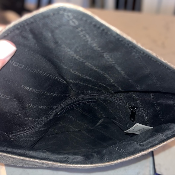 French Connection Black and Cream Snakeskin Clutch - Picture 8 of 13